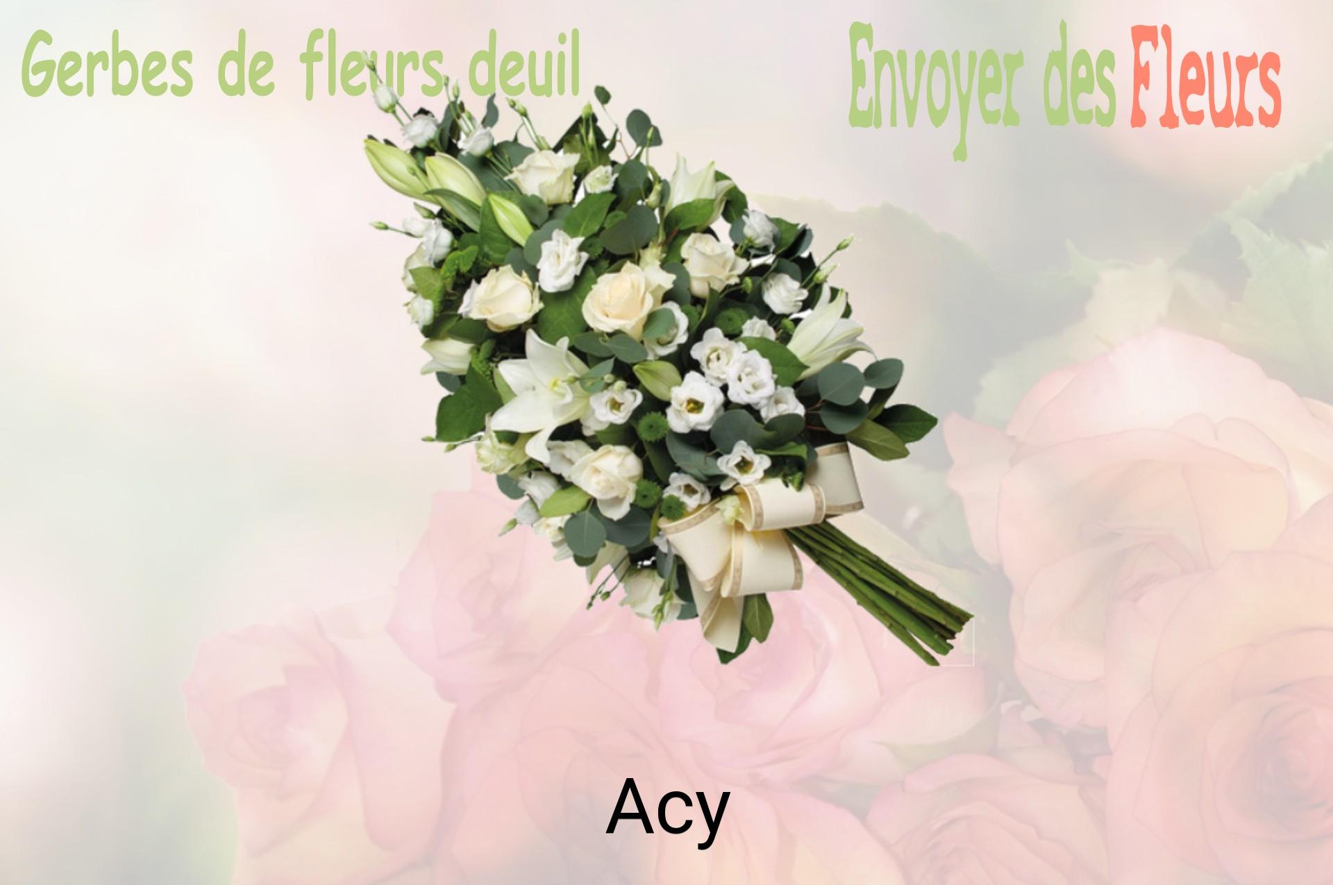 Gerbe de fleurs de deuil livrée à Acy